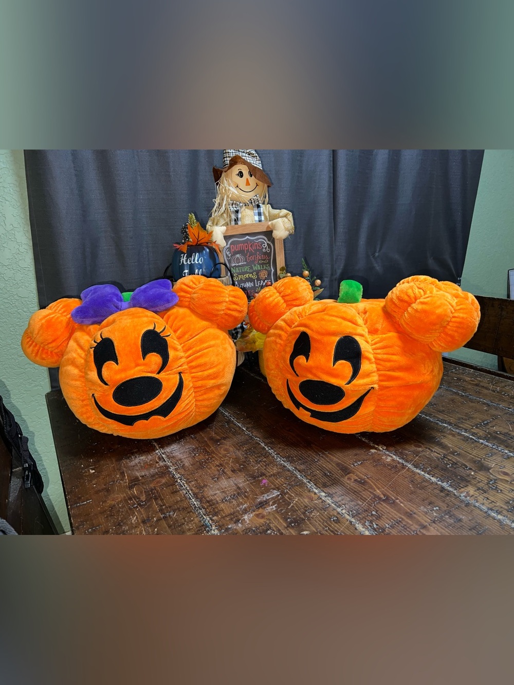 Disney Halloween Spooktacular Plush Pumpkin Jack-o-Lantern Pillow Decor